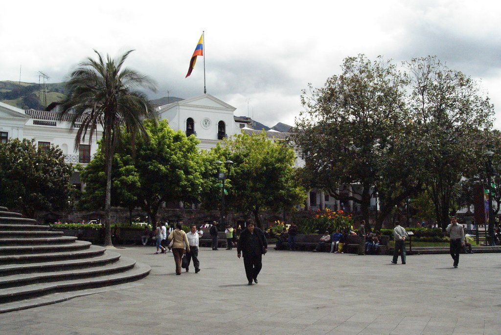 Plaza de la Independencia en el centro histórico de Quito, Ecuador
